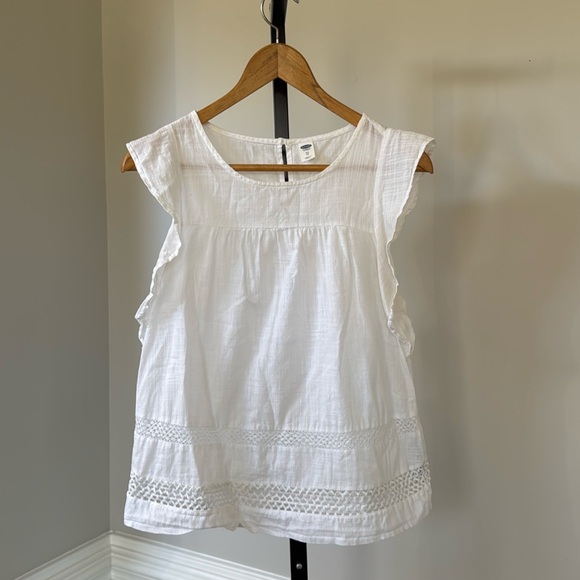 Old navy women’s white blouse summer top - Picture 1 of 4